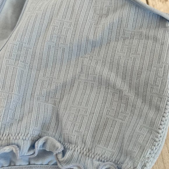 Tommy Hilfiger Light Chambray Blue Small Lettuce Edge Knit Logo Bralette NEW NWT - Picture 7 of 12